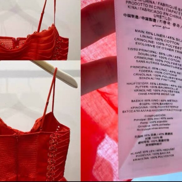 Zimmermann Red Mini Dress Floral Jacquard Fit Flare Size 1 (US 4 - Picture 8 of 8